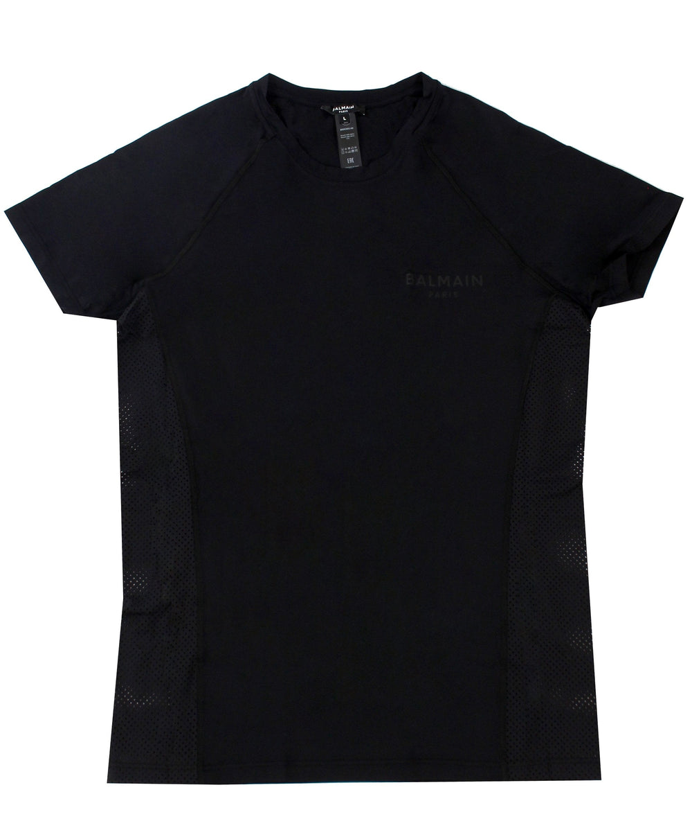Balmain Round Neck Logo Sports Tee in black – view 1 of 3