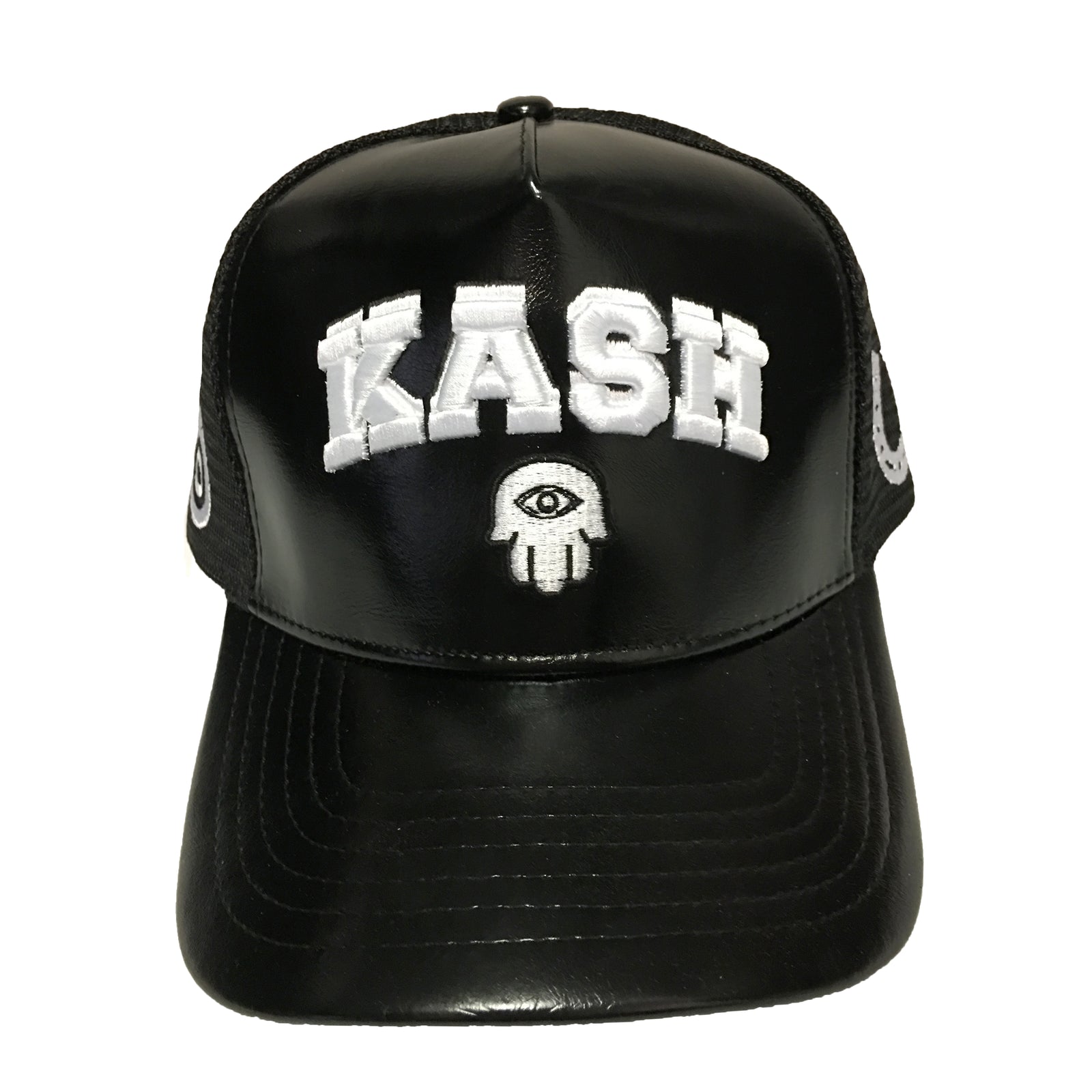 3D Embroidery Faux Kash Cap - Black/White
