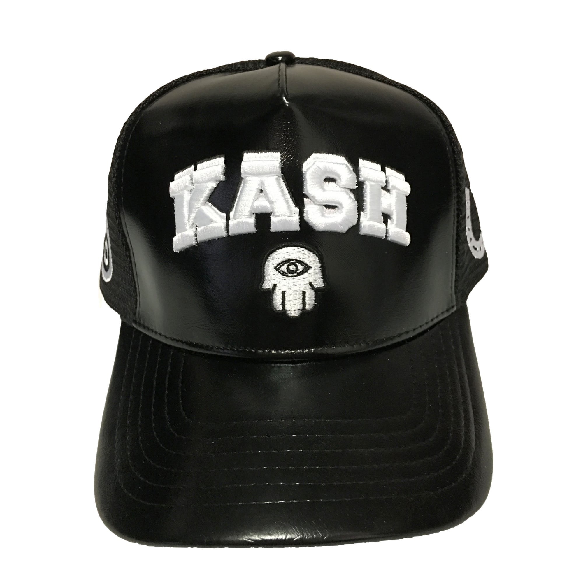 3D Embroidery Faux Kash Cap - Black/White