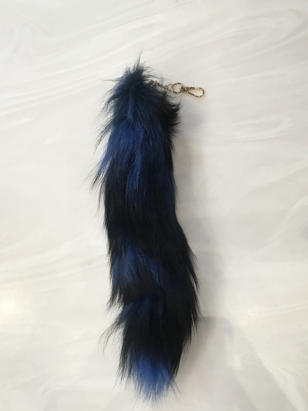 Fox Fur Tail Chain - Blue