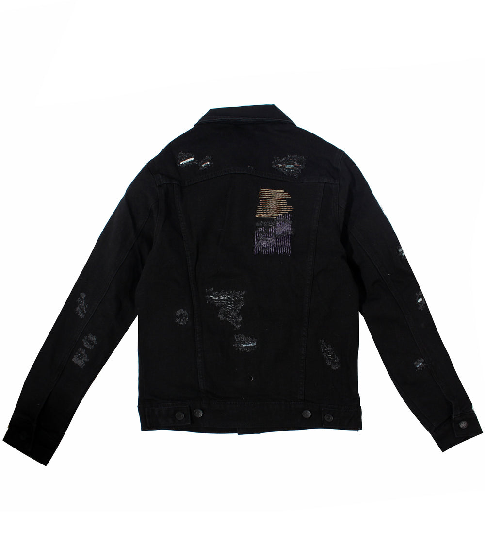 Embellish Luke Denim Jacket in black distressed – view 2 of 2