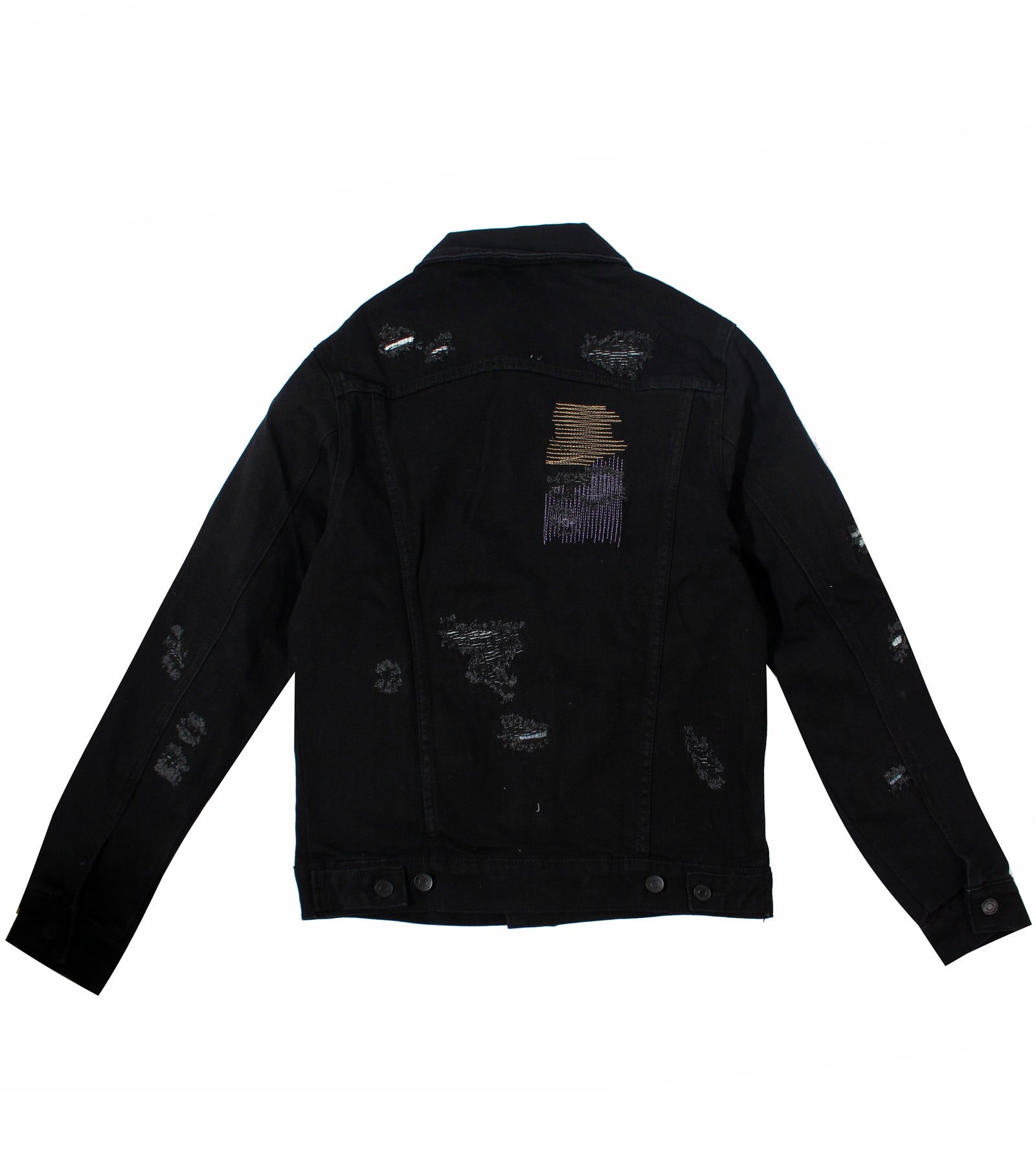 Embellish Luke Denim Jacket in black distressed – view 2 of 2