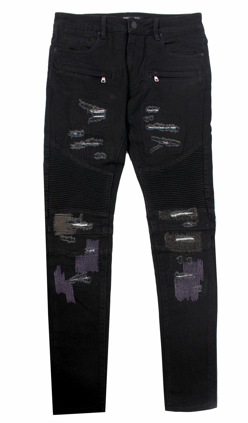 Embellish Luke Biker Denim in black – view 1 of 2