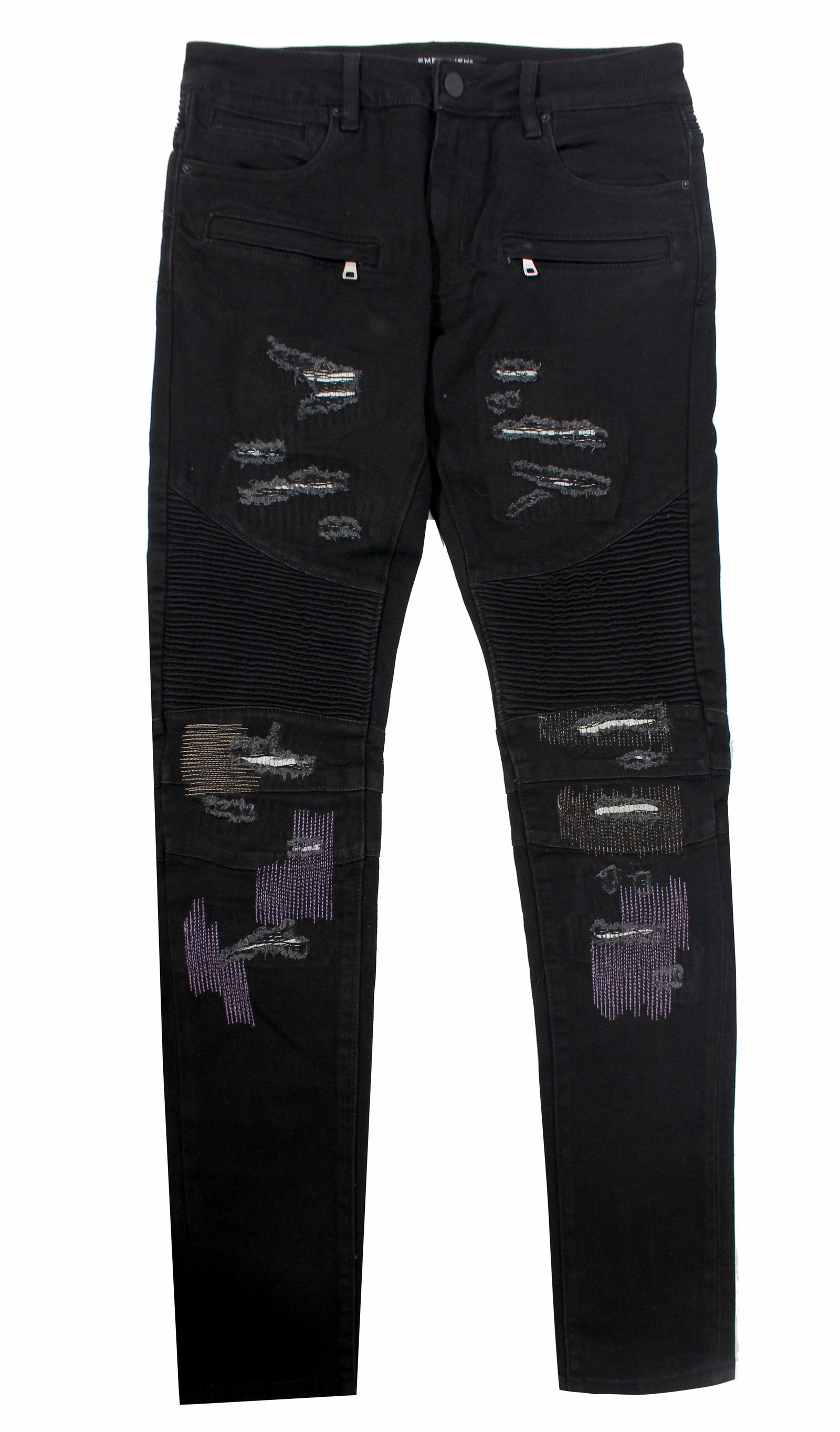 Embellish Luke Biker Denim in black – view 1 of 2