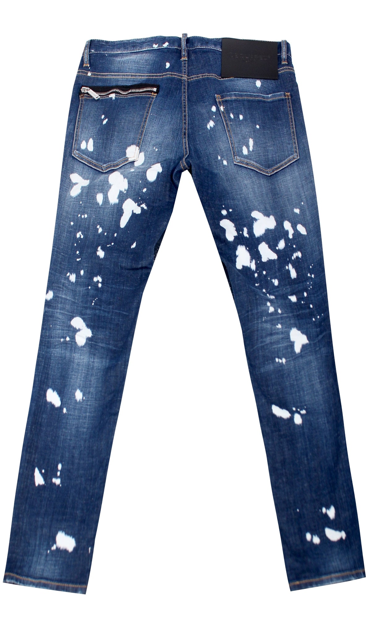 Paint Splatter Long Crotch Denim - Blue