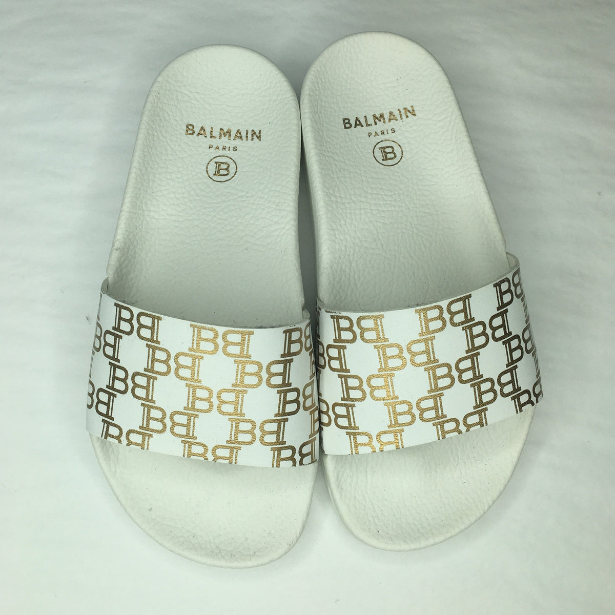 ALLOVER MONOGRAM PRINT SLIDES-WHITE