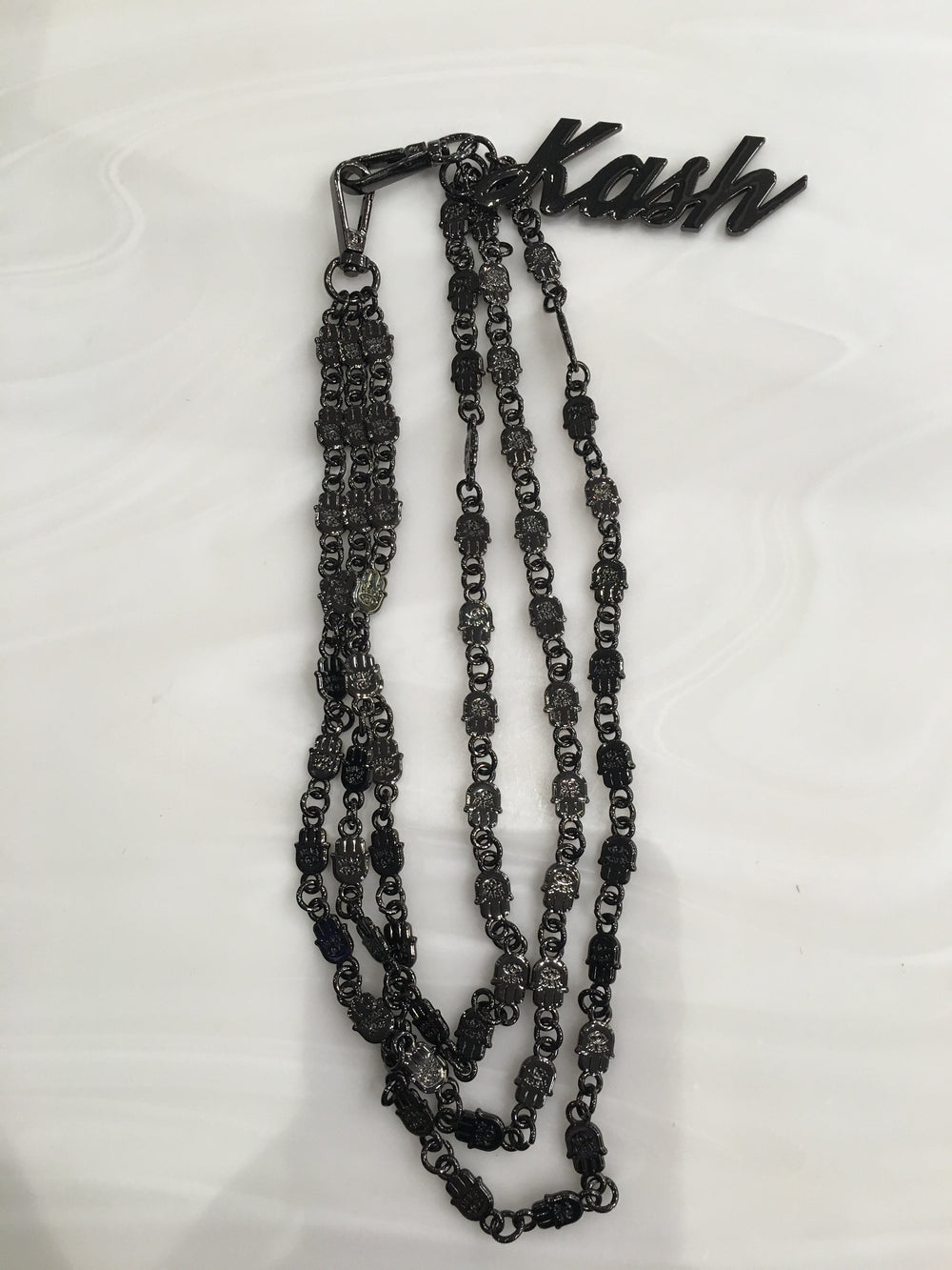 KASH Hamsa Wallet Chains 3Layers - Black