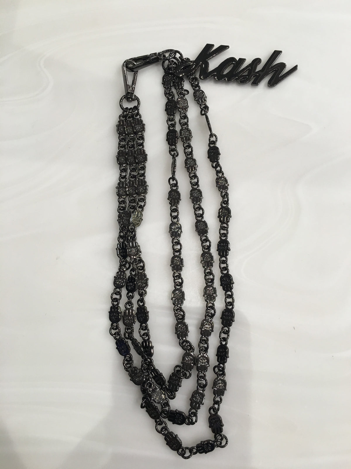 KASH Hamsa Wallet Chains 3Layers - Black