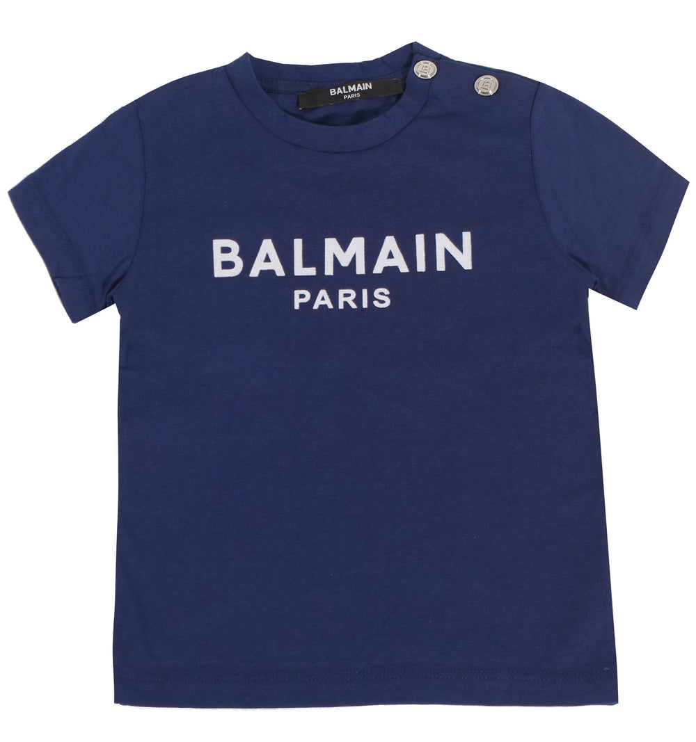 Kids SS Tee W/ Buttons On Shoulders - Navy