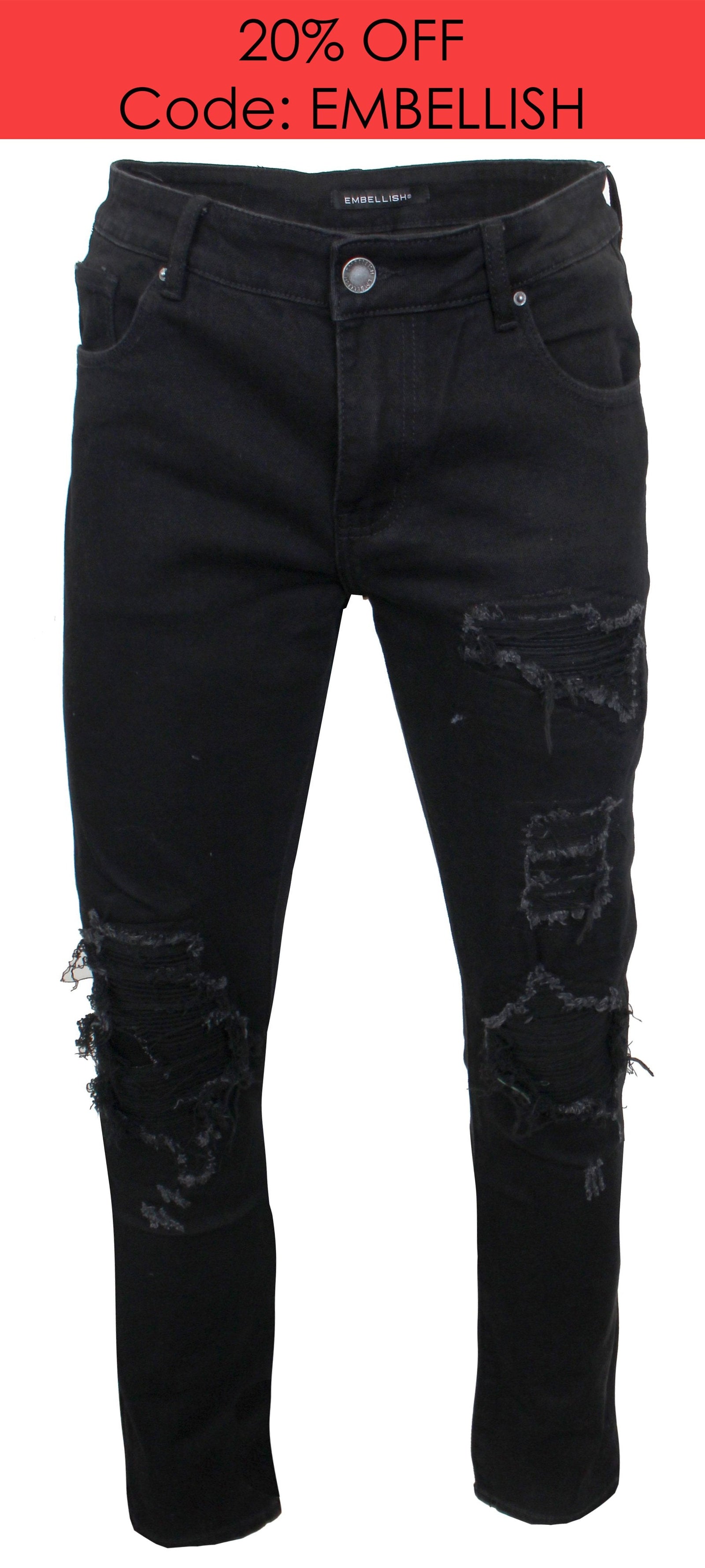 SPENCER DENIM - BLACK (RIP&REPAIR)