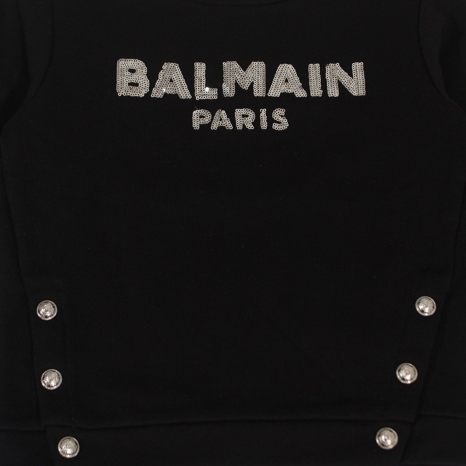 Baby Studded Logo Sweatshirt W/ Buttons - Black