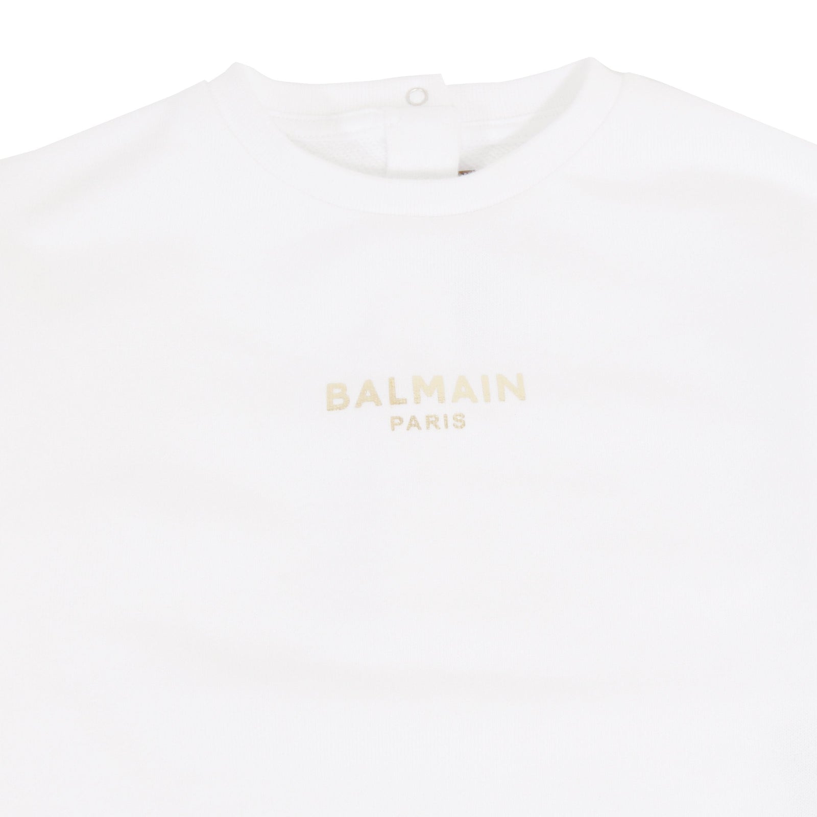 LS Logo Sweat Dress With Ruffle Hem - White
