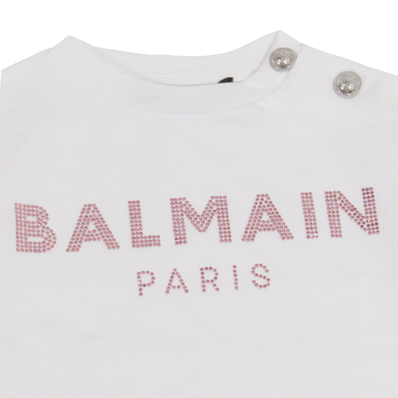 Baby Long Sleeve Tee W/ Studded Logo - White
