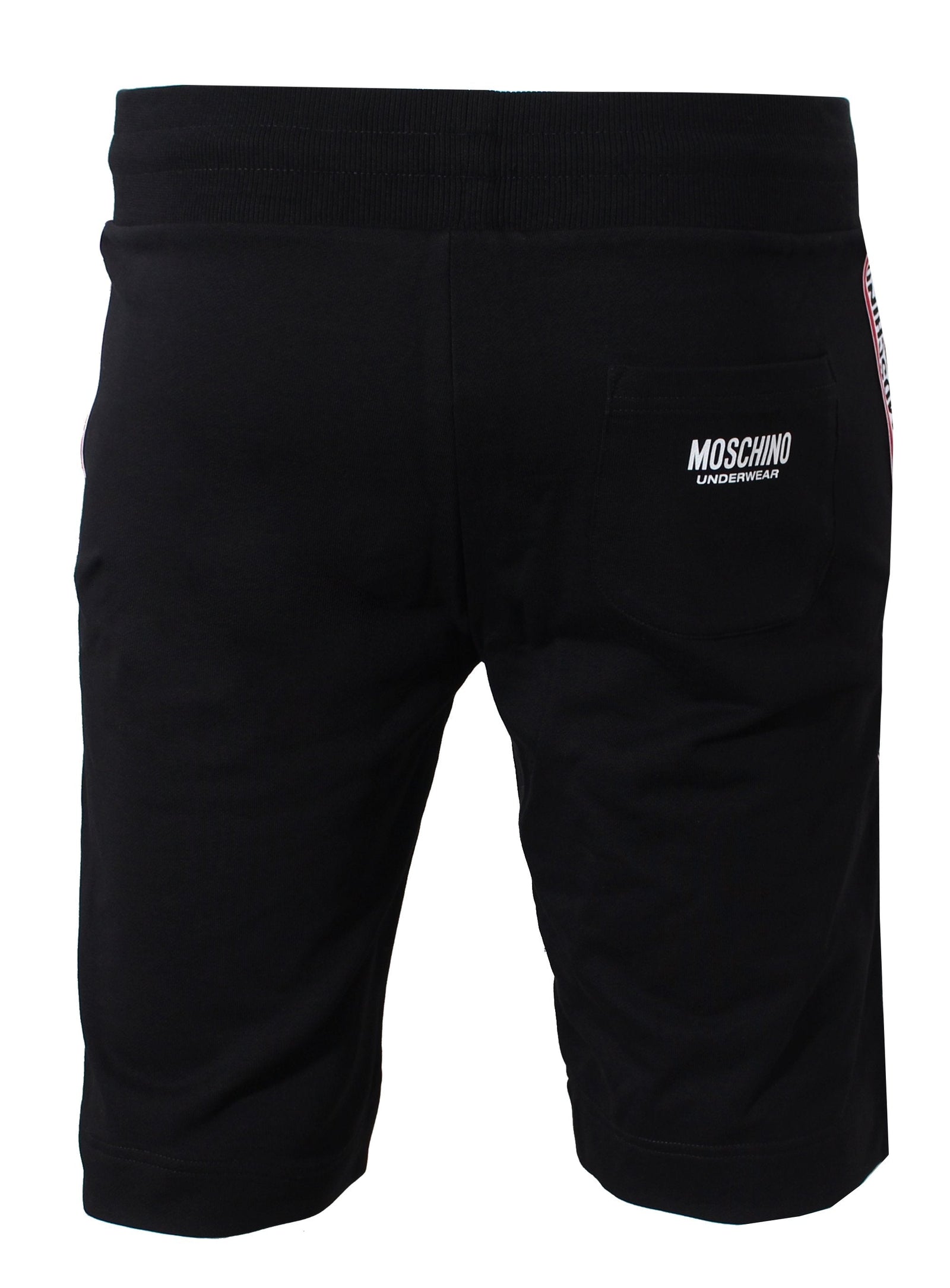 Men's Moschino Side Stripe Logo Shorts in black – view 3 of 3