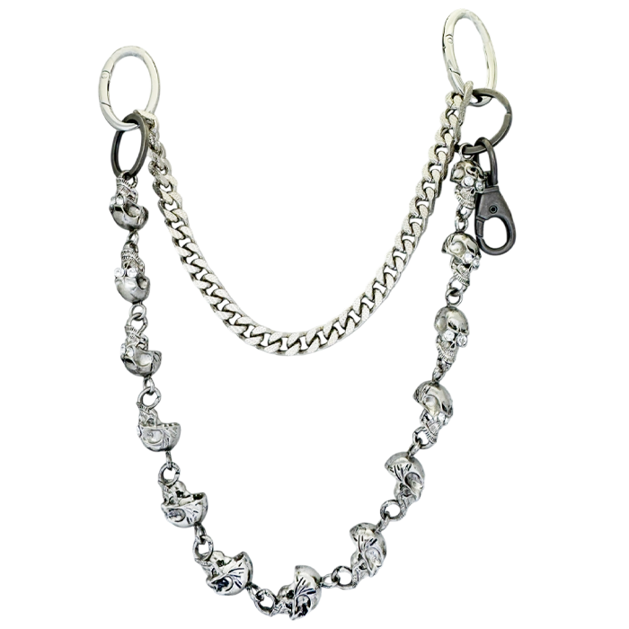 Pants Chain1 – Single Skulls/Silver