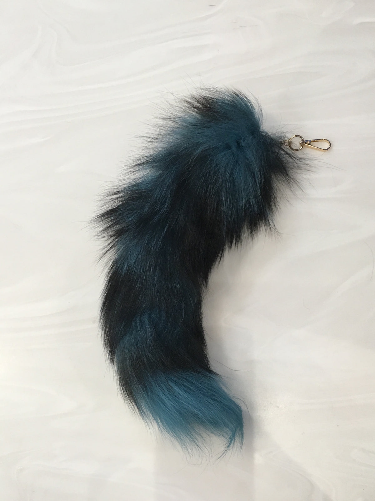 Fox Fur Tail Chain - Teal