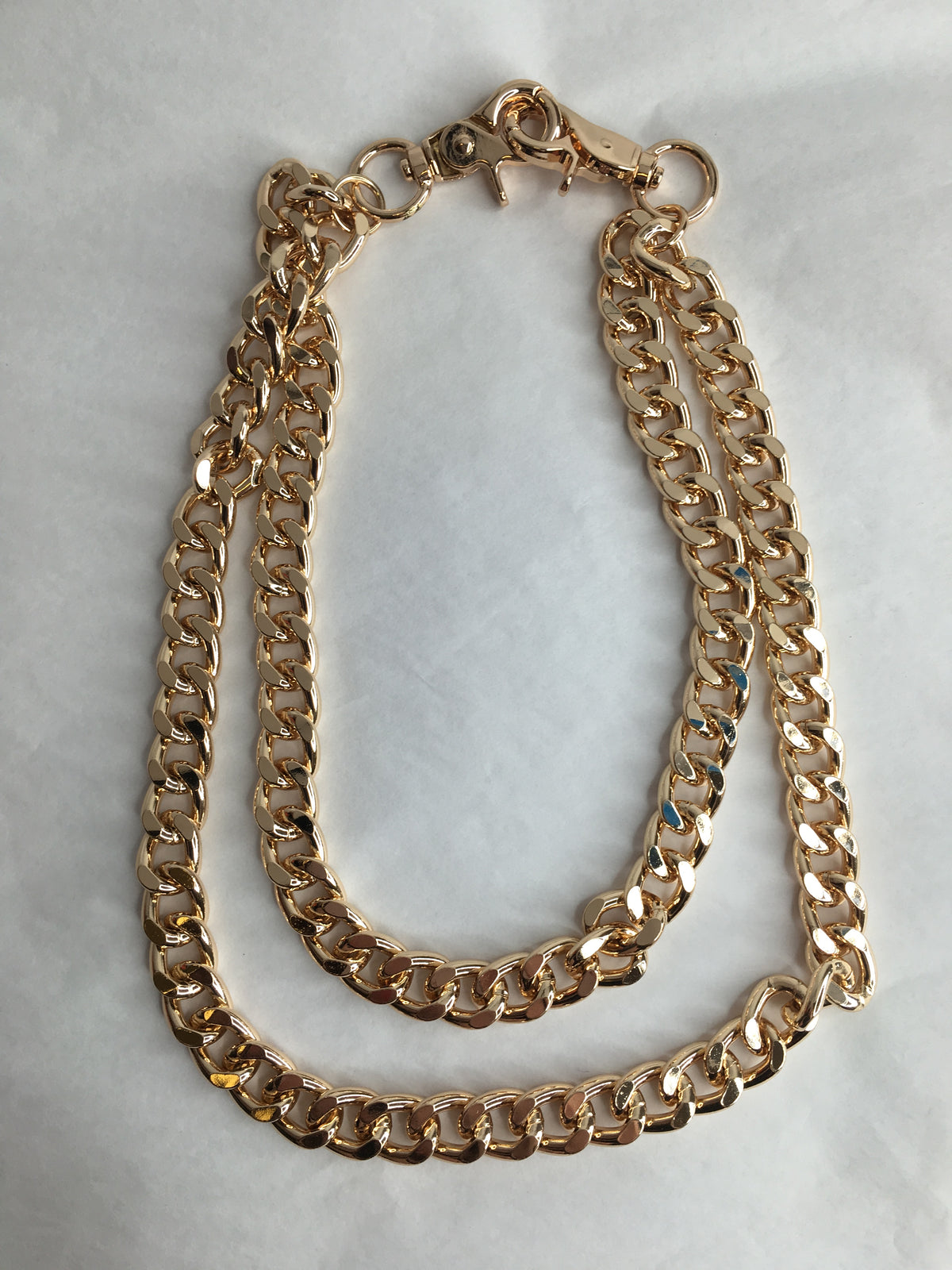 Wallet 2Row Layered Chains - Gold