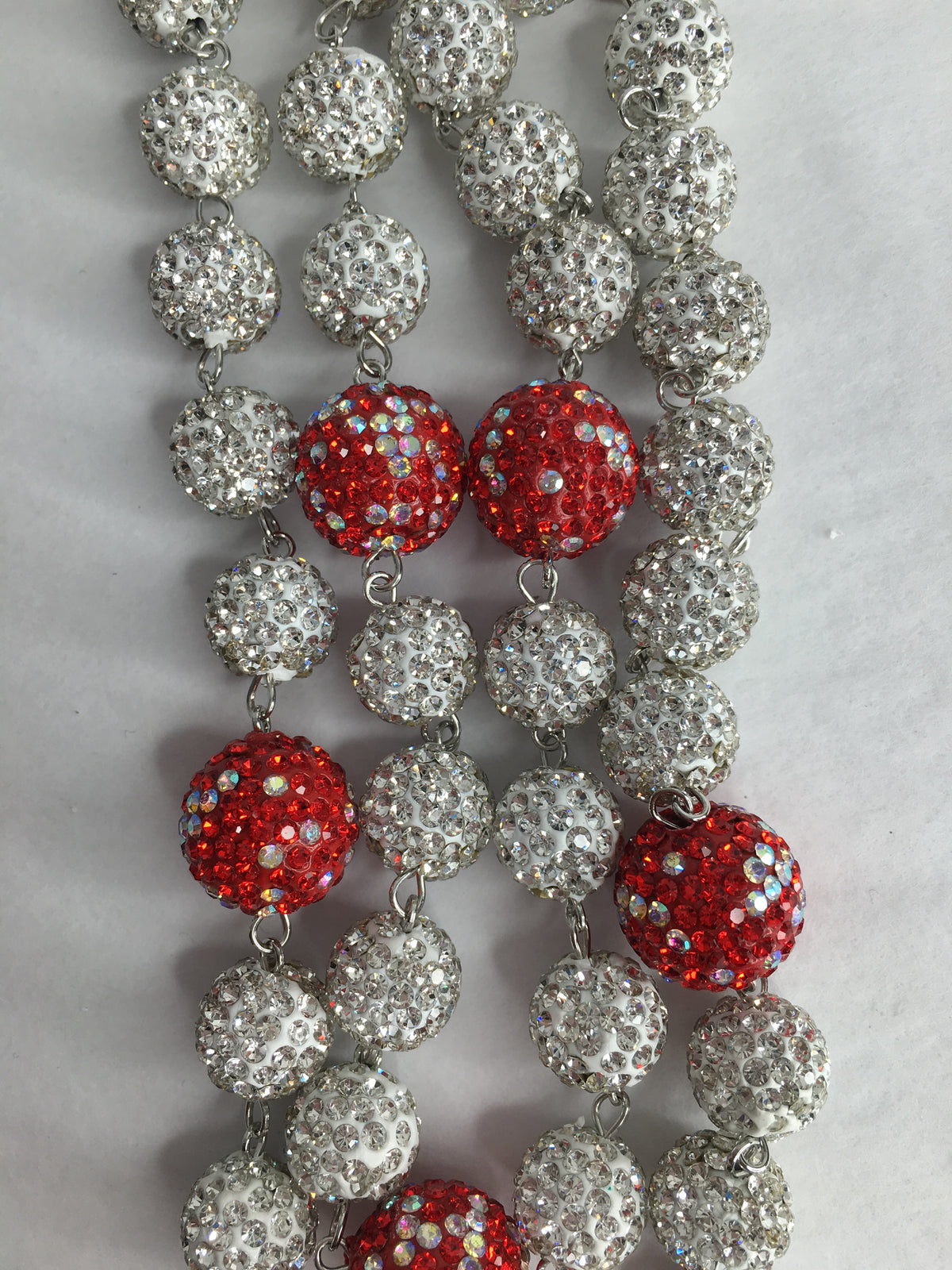 Wallet Sphere 2Row Chains - Silver/Red