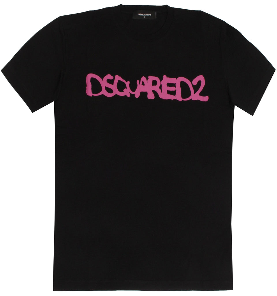 Graphic Logo T-Shirt – Black/Pink | Dsquared2 | Pure Atlanta