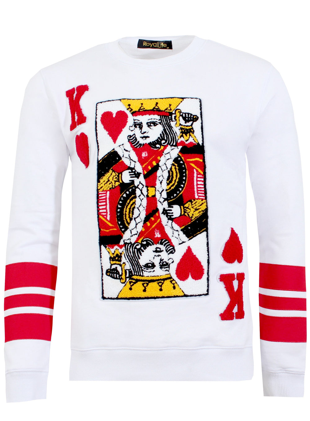 Royal Life Suicide King long sleeve sweater in white – view 1 of 3