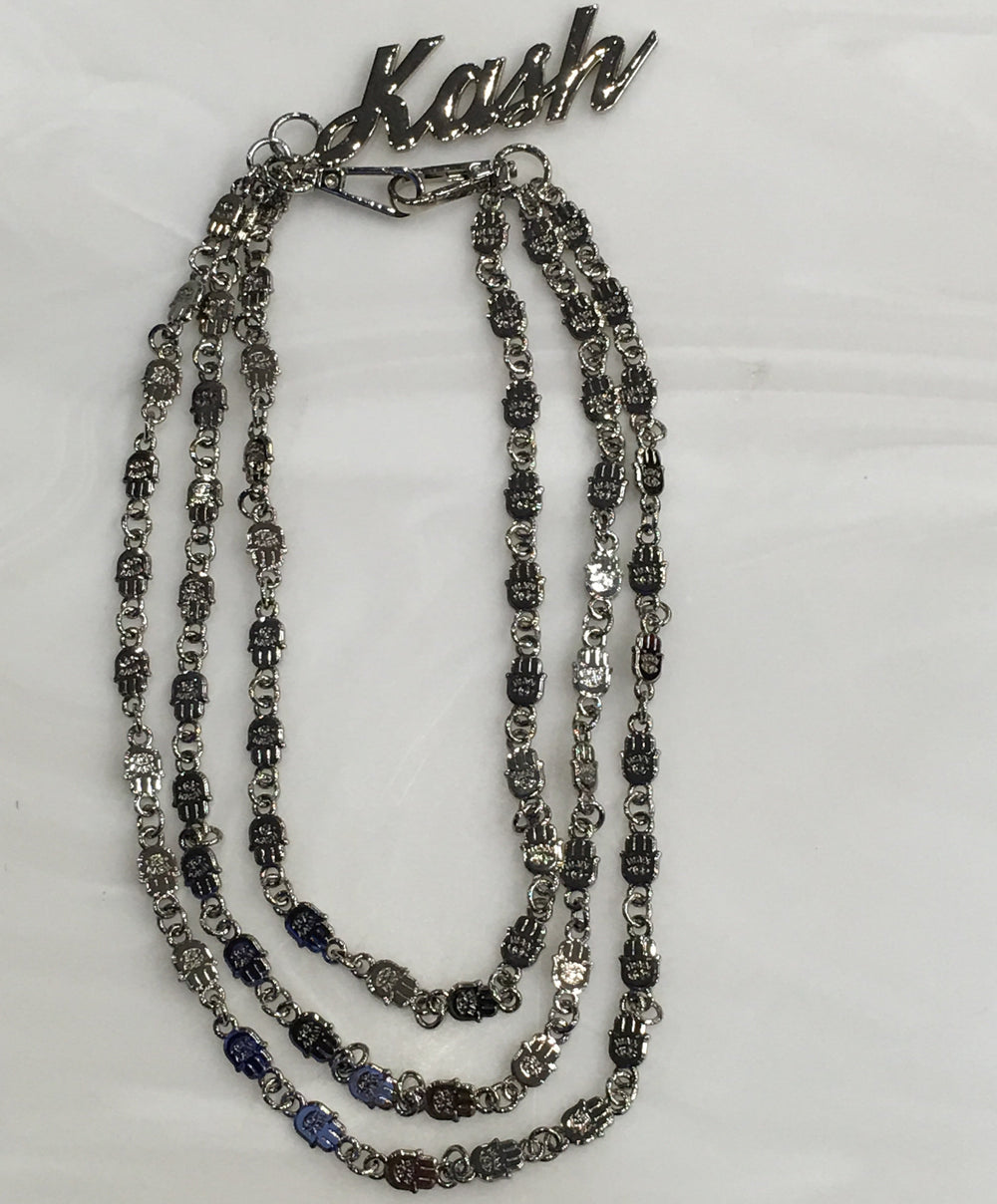 Kash Hamsa Wallet Chain 3 Layers in silver – view 2 of 5