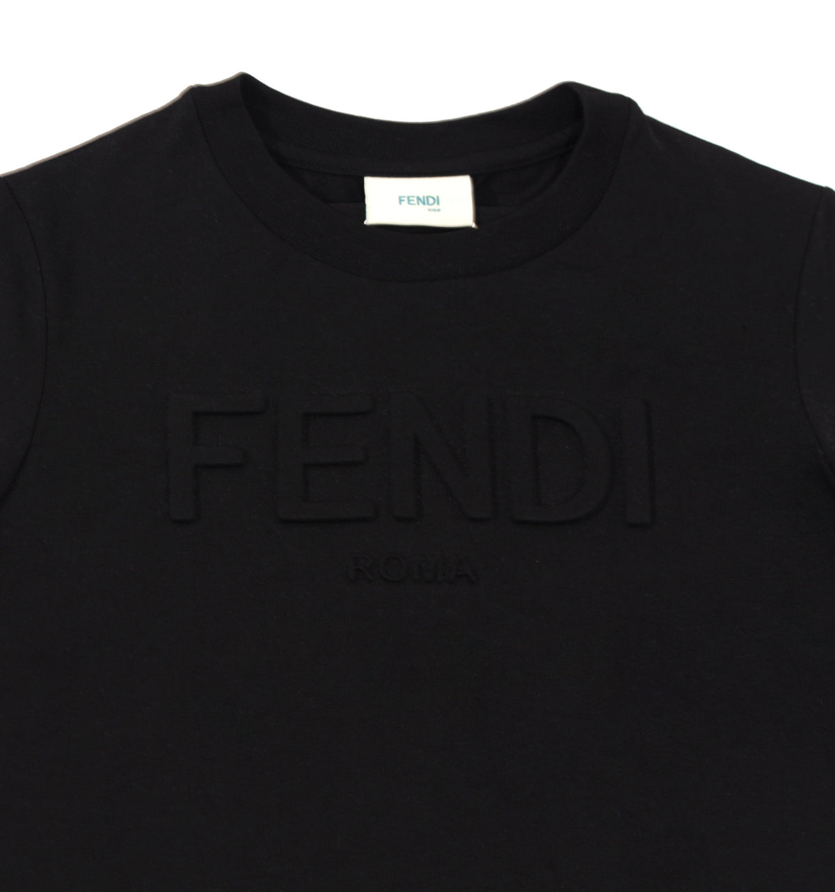SS Tee with Fendi Text Logo - Black