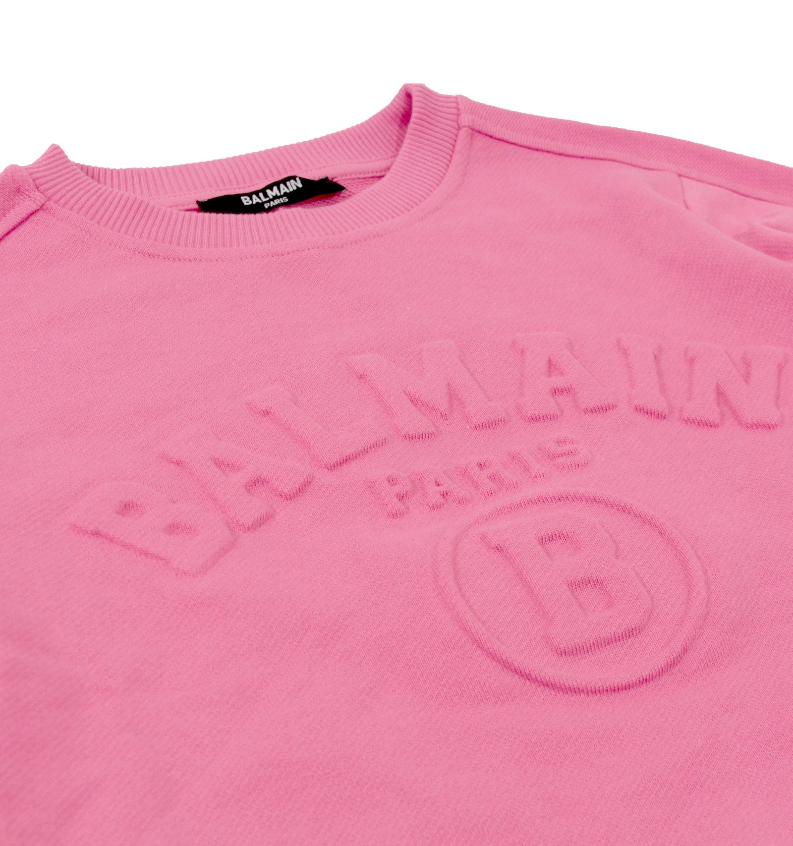 Kids Sweatshirt W/ Embossed Logo - Pink