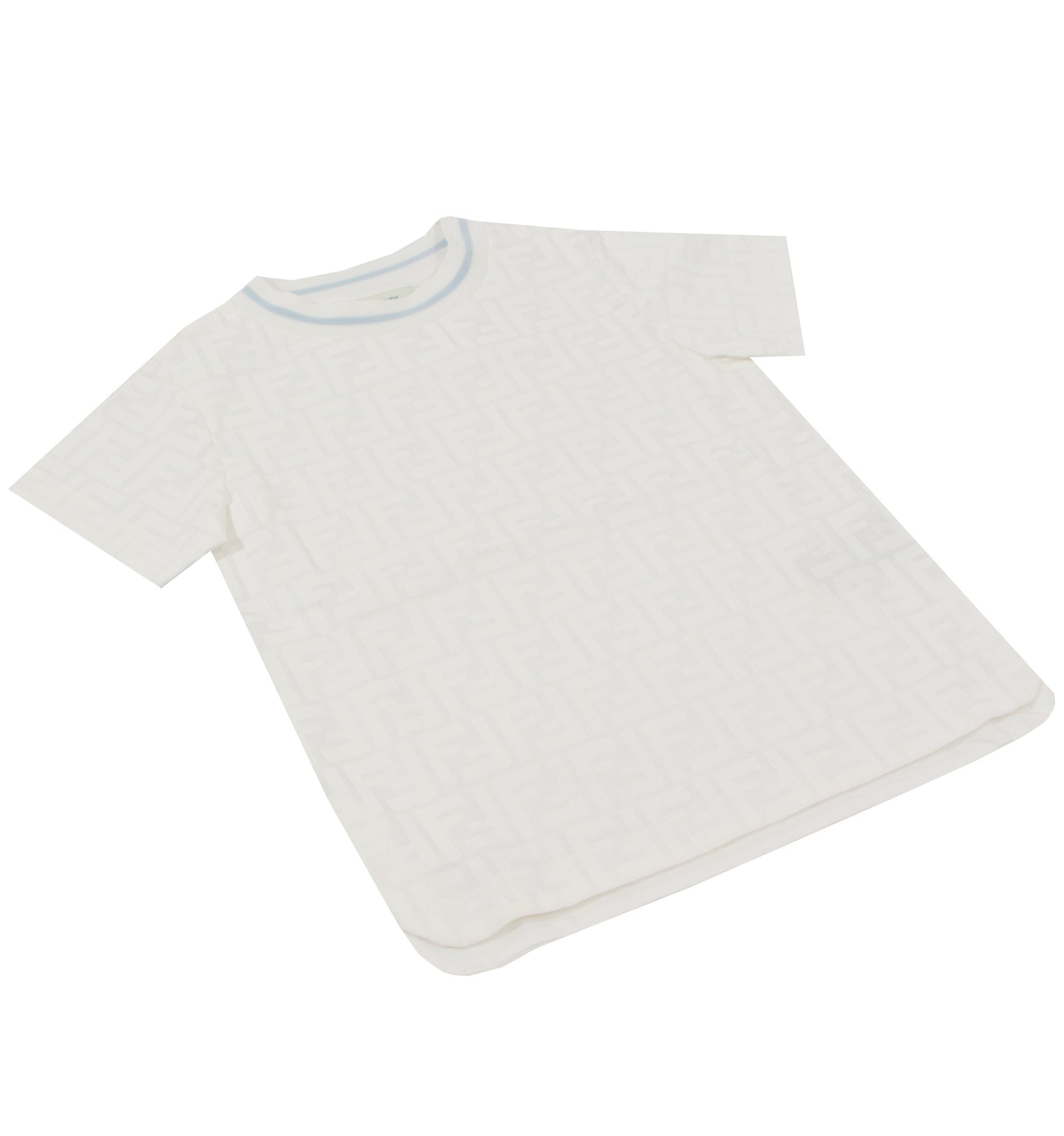 Kids SS All Over Print Tee With Racer Stripe - White