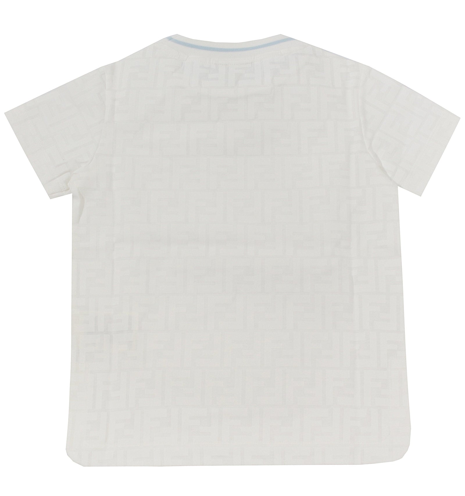 Kids SS All Over Print Tee With Racer Stripe - White