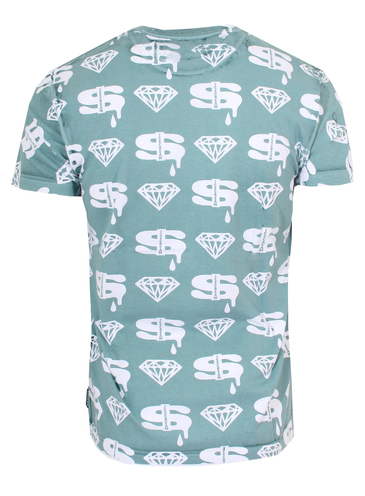 Diamonds &amp; Dollars Short Sleeve Tee-Green Blue Slate