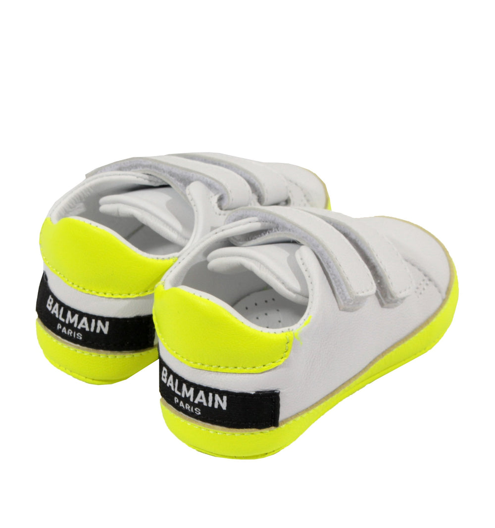 Crib Shoes With Contrast Soles - White & Yellow