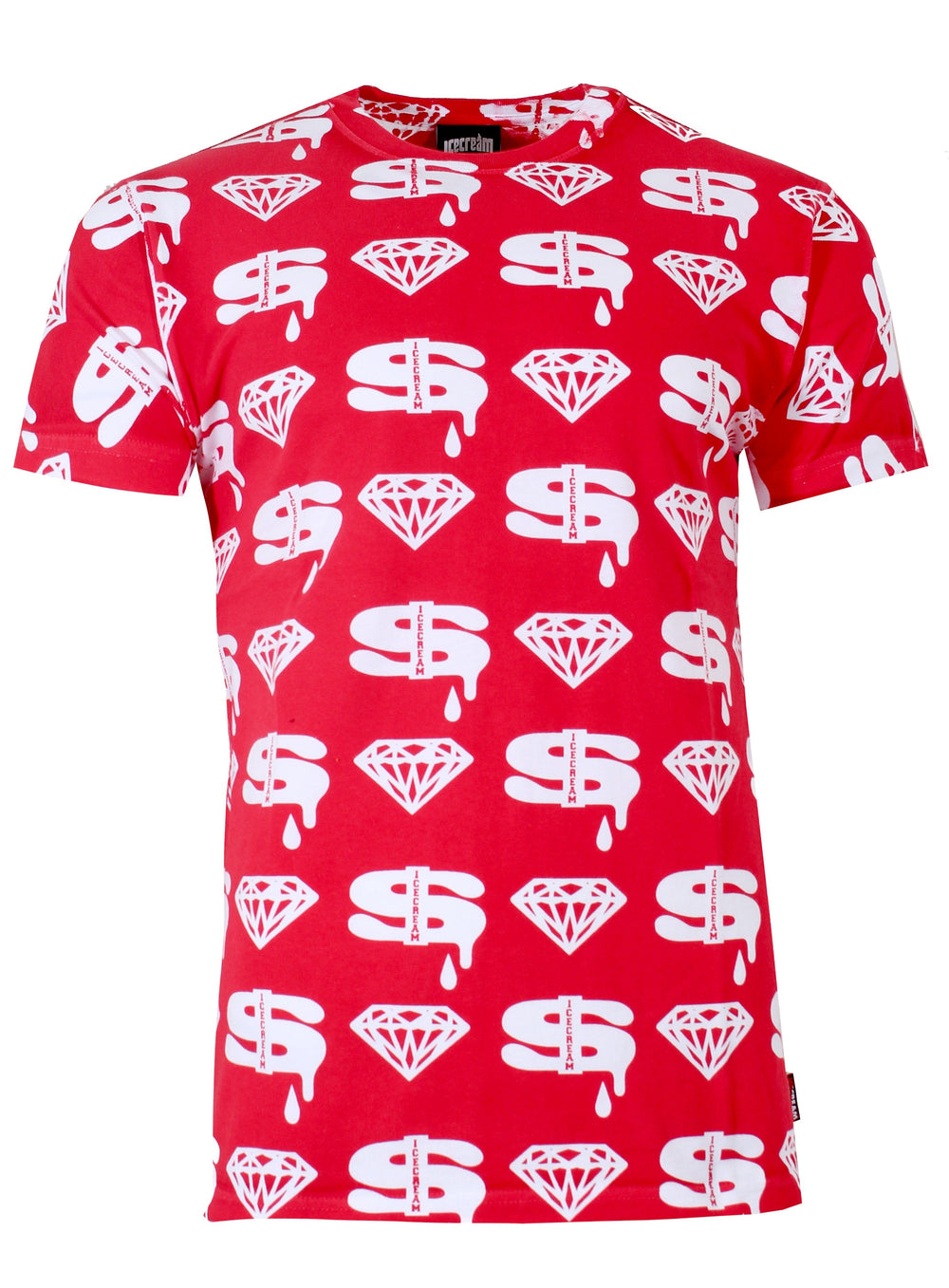 Diamonds & Dollars Short Sleeve Tee-Fiery Red