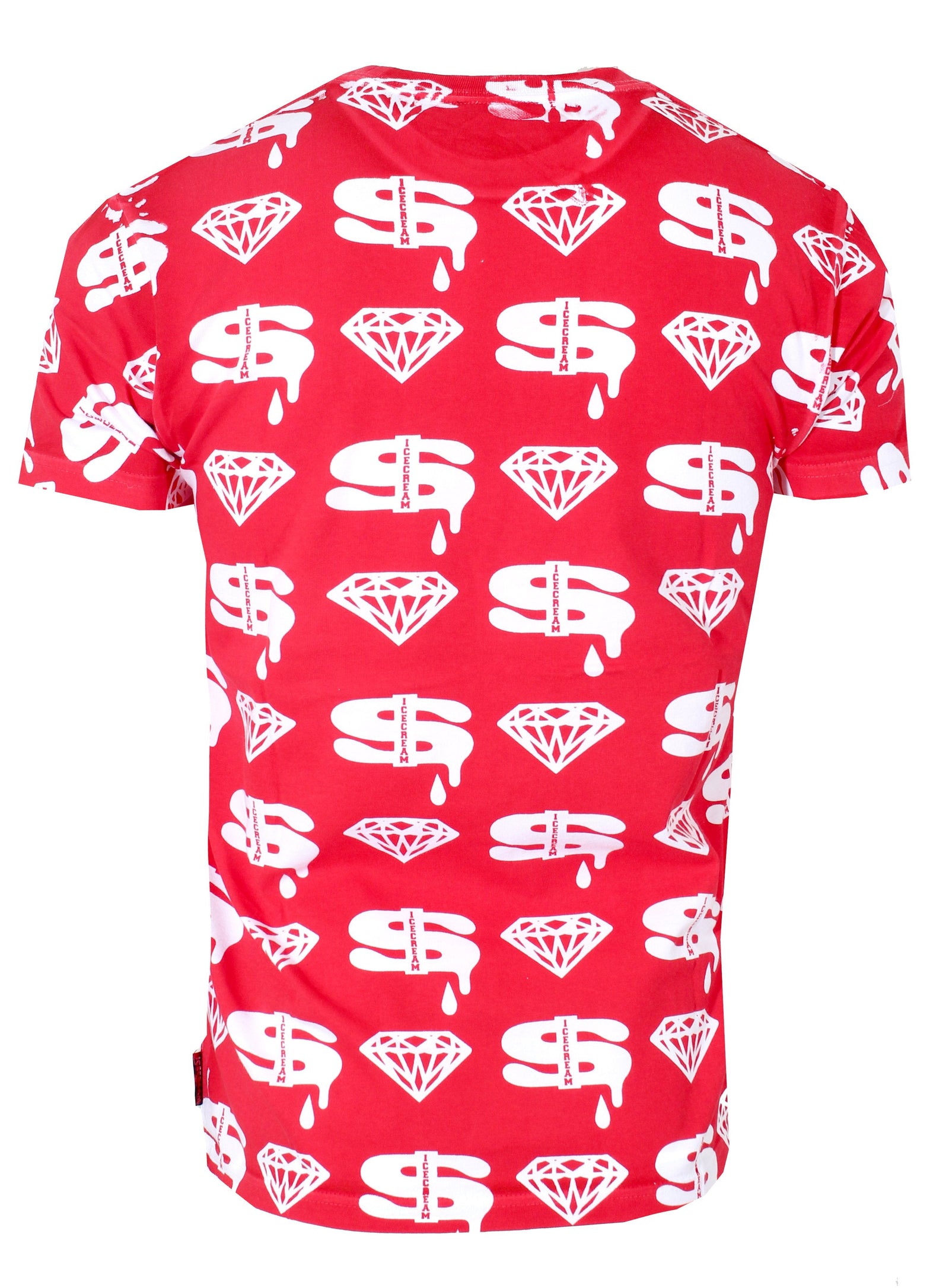 Diamonds & Dollars Short Sleeve Tee-Fiery Red