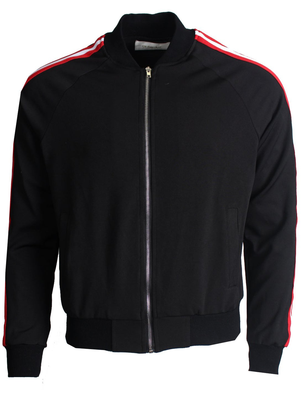 Kash men's long sleeve track jacket with side stripes in black – view 3 of 5
