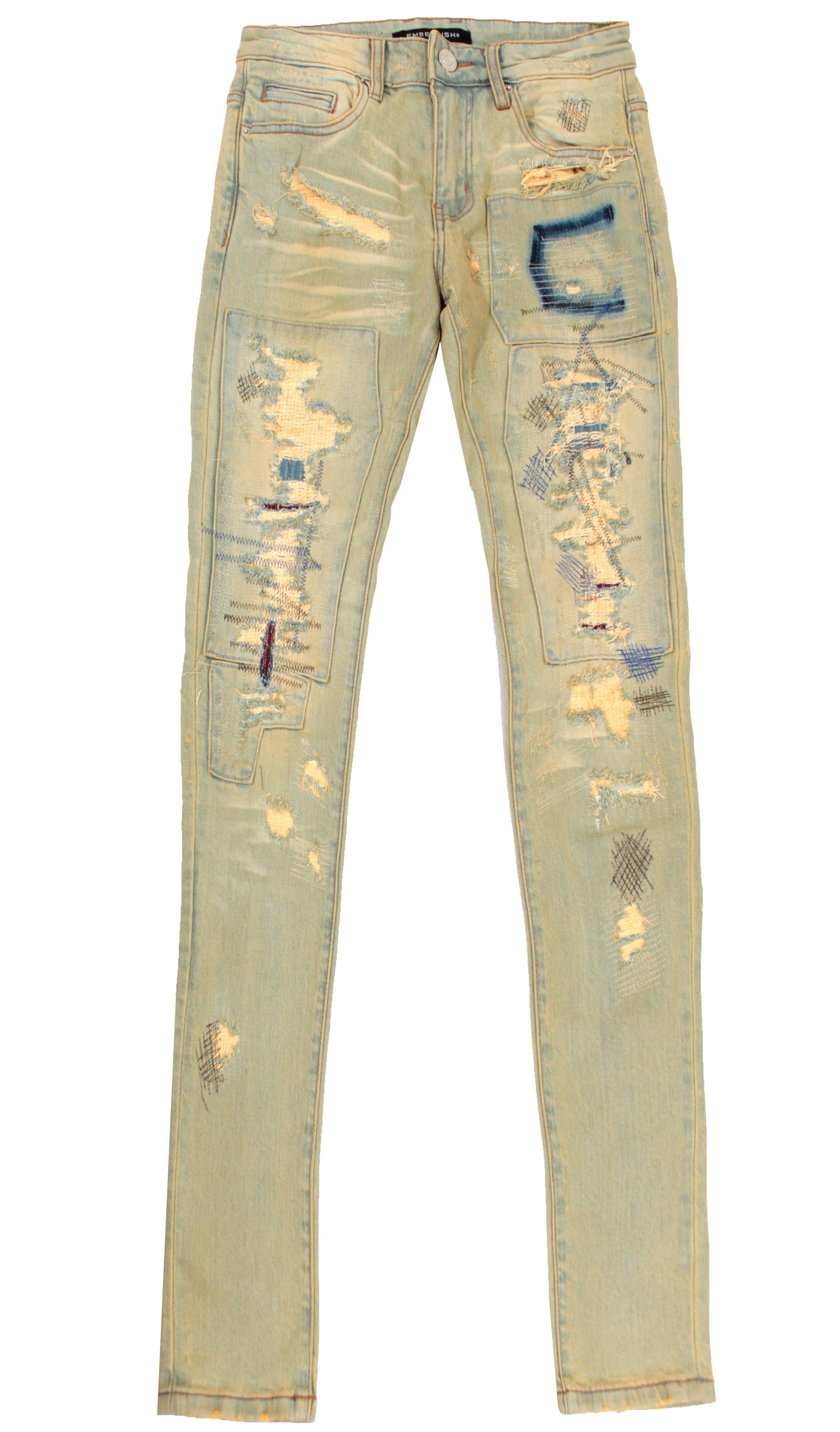 BARKER DENIM-WASHED DISTRESSED