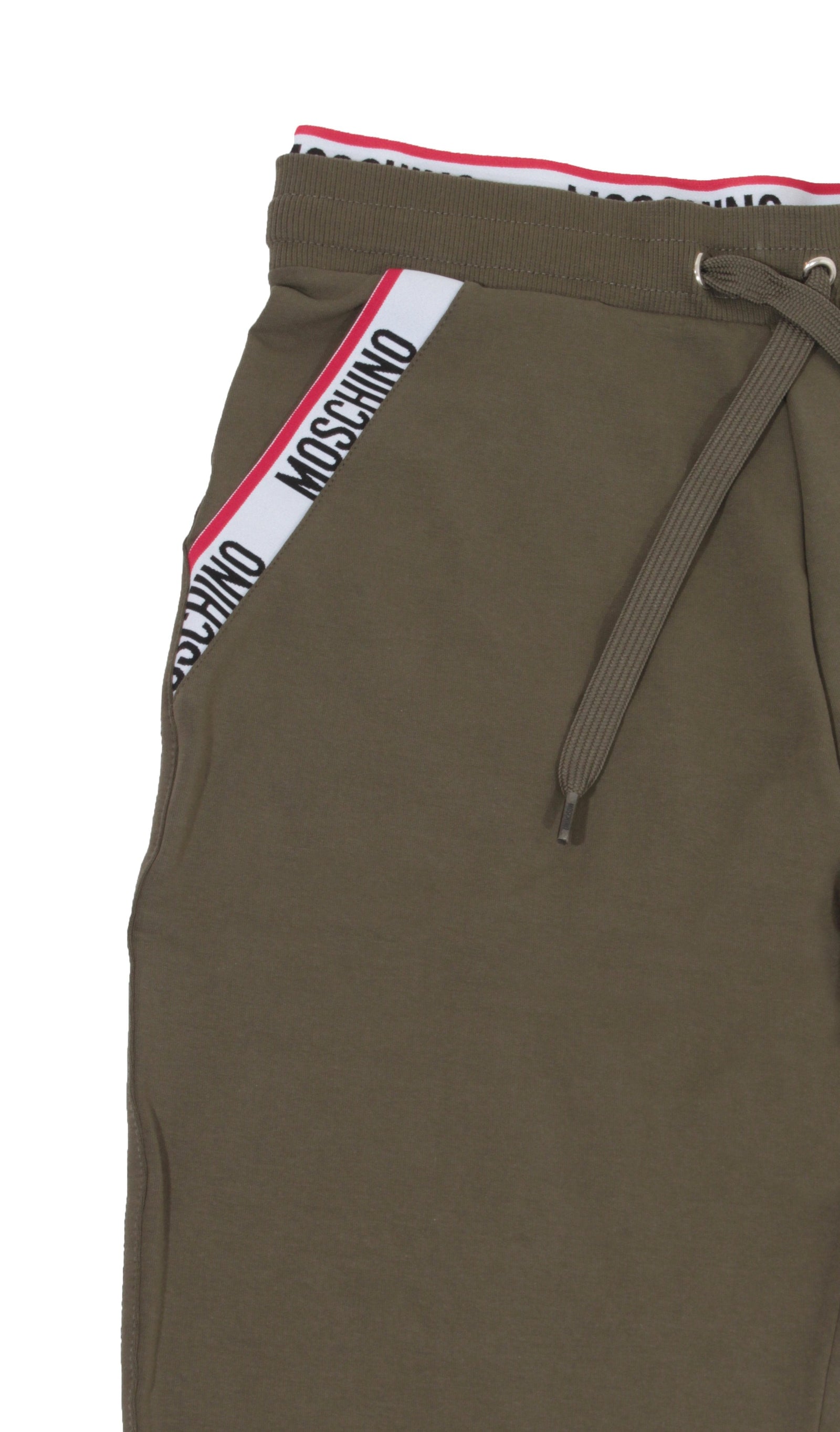 MOSCHINO UNDERWEAR Side Stripe Logo Joggers - Olive – view 2 of 3