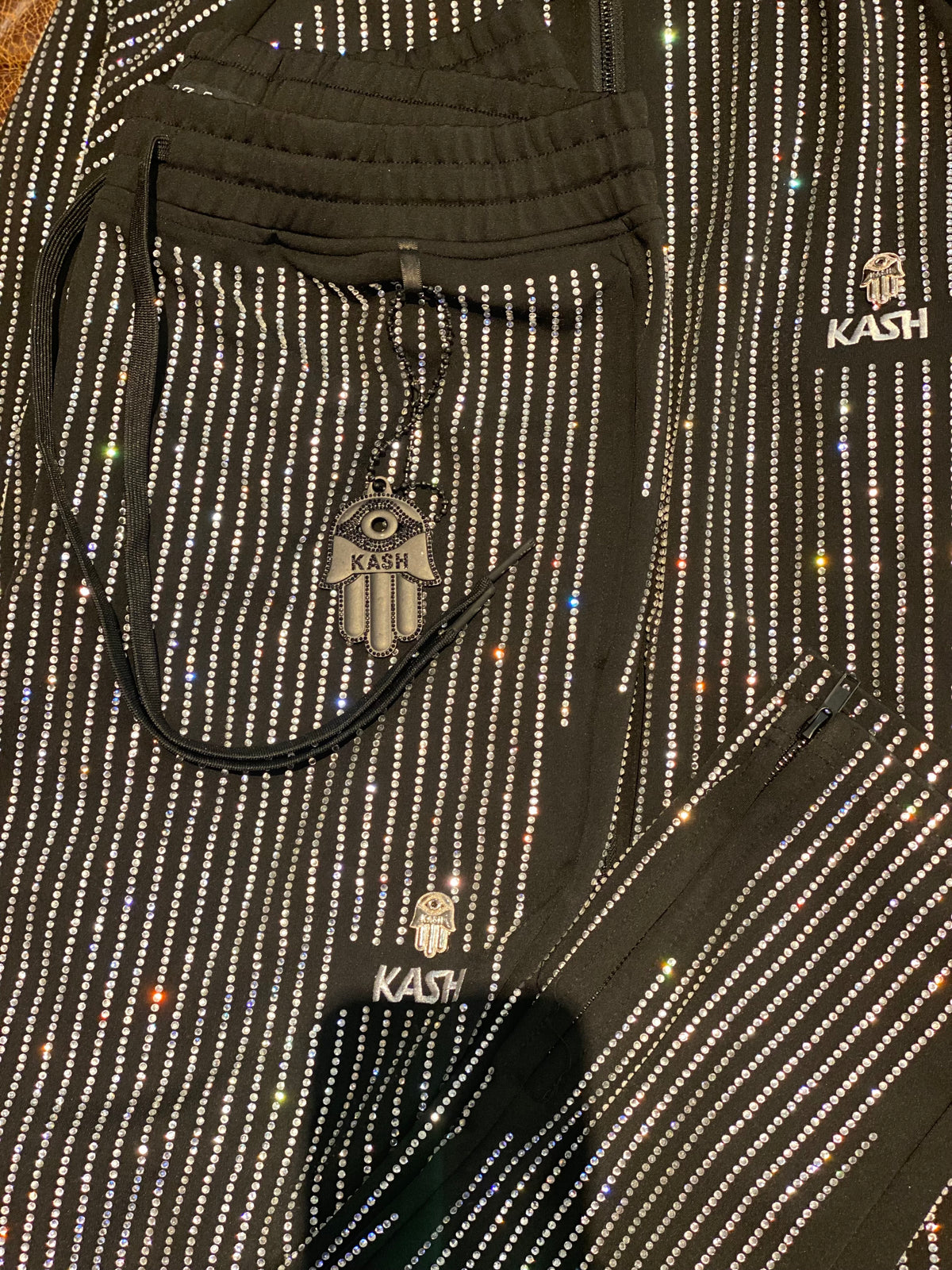 Men&#39;s Long Sleeve Diamond Jacket-Black