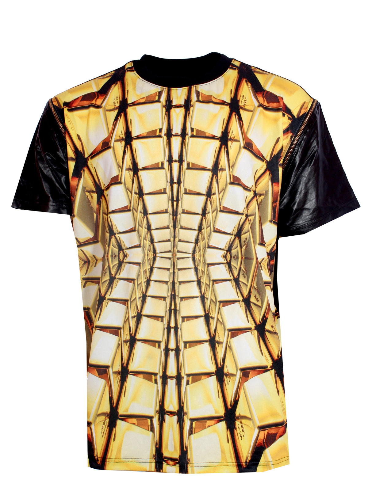 Men's Short Sleeve Gold Brick Zip Sleeve Tee