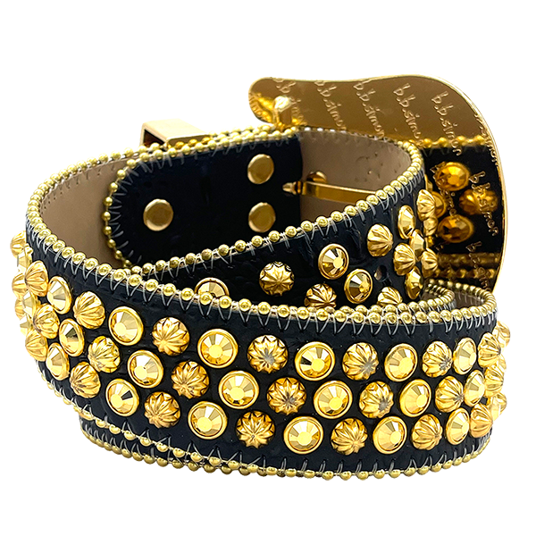 B.B Simon 2617 Lavasan Belt in black and gold, Swarovski crystal belt – view 2 of 6