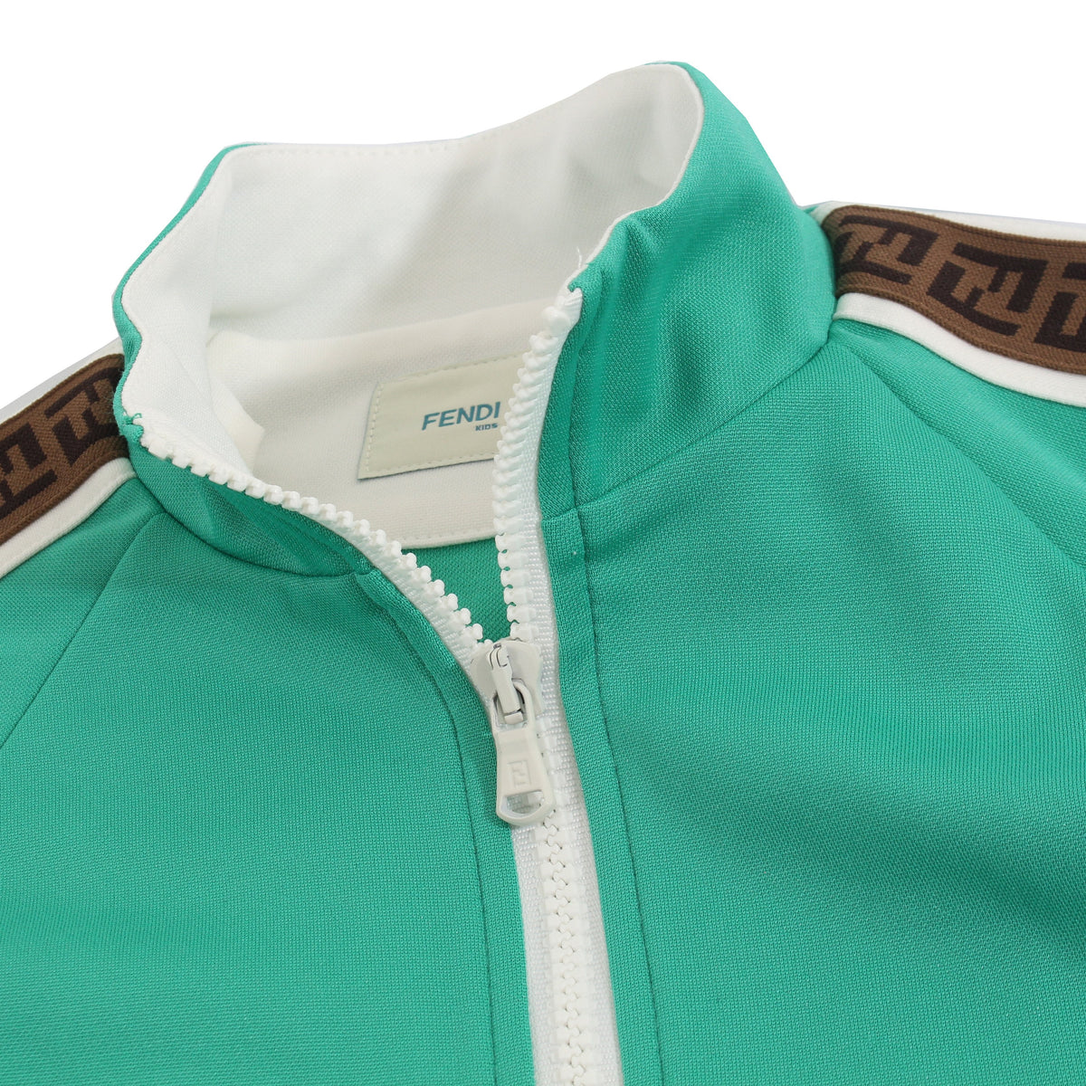 Track Jacket With Logo Detail Sleeves - Green