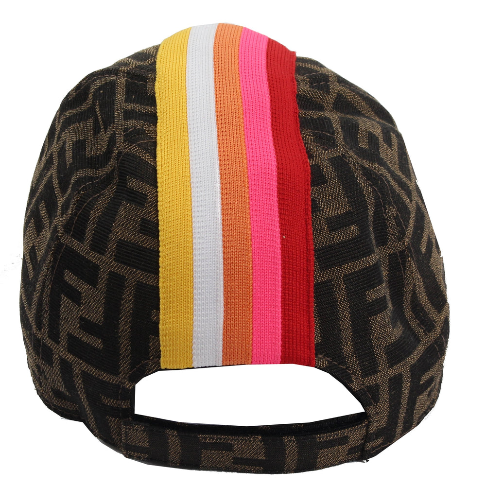 Fendi Cap With Stripes And Logo Allover in fuchsia – view 2 of 2