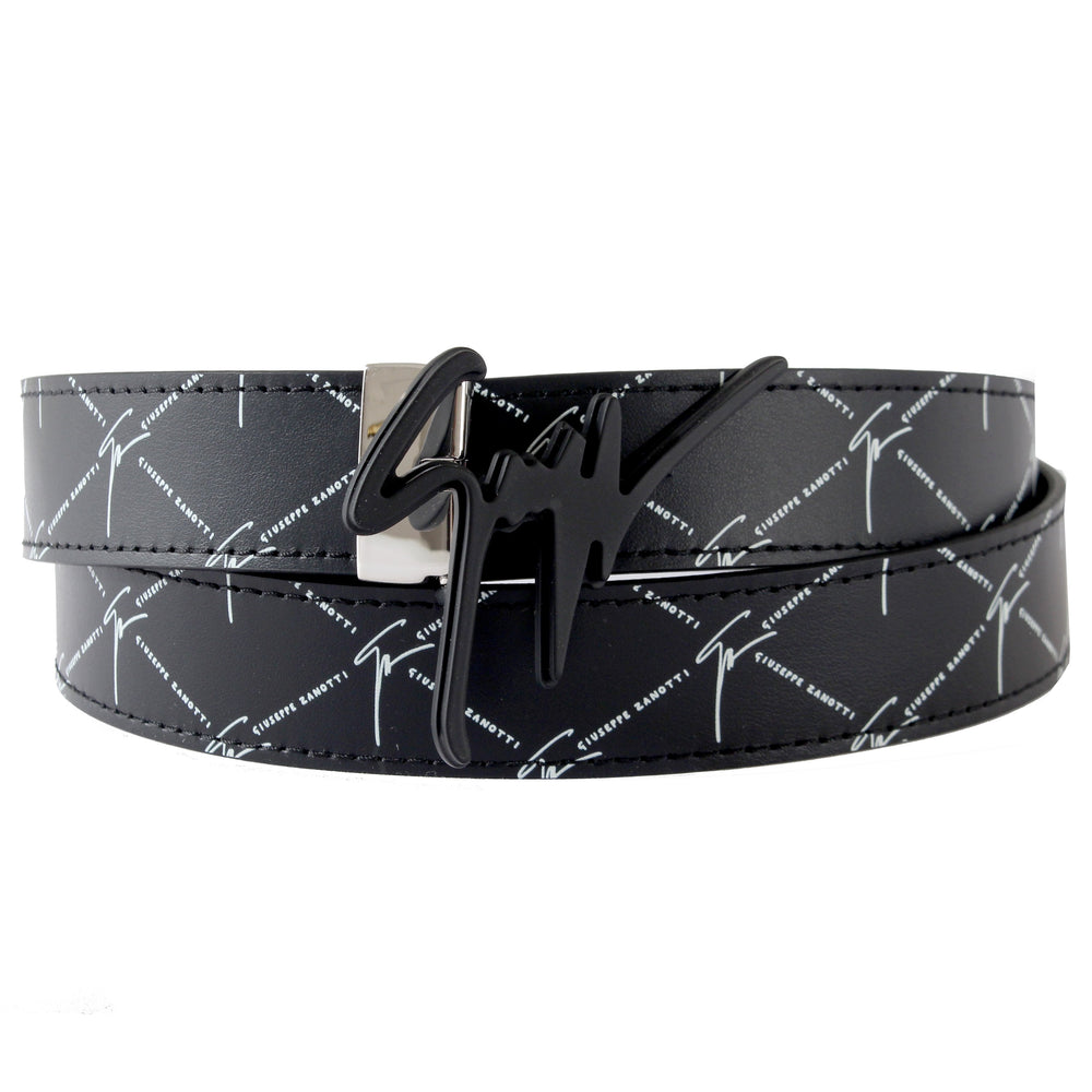 Giuseppe Zanotti Logo Print Belt - Black – view 2 of 4