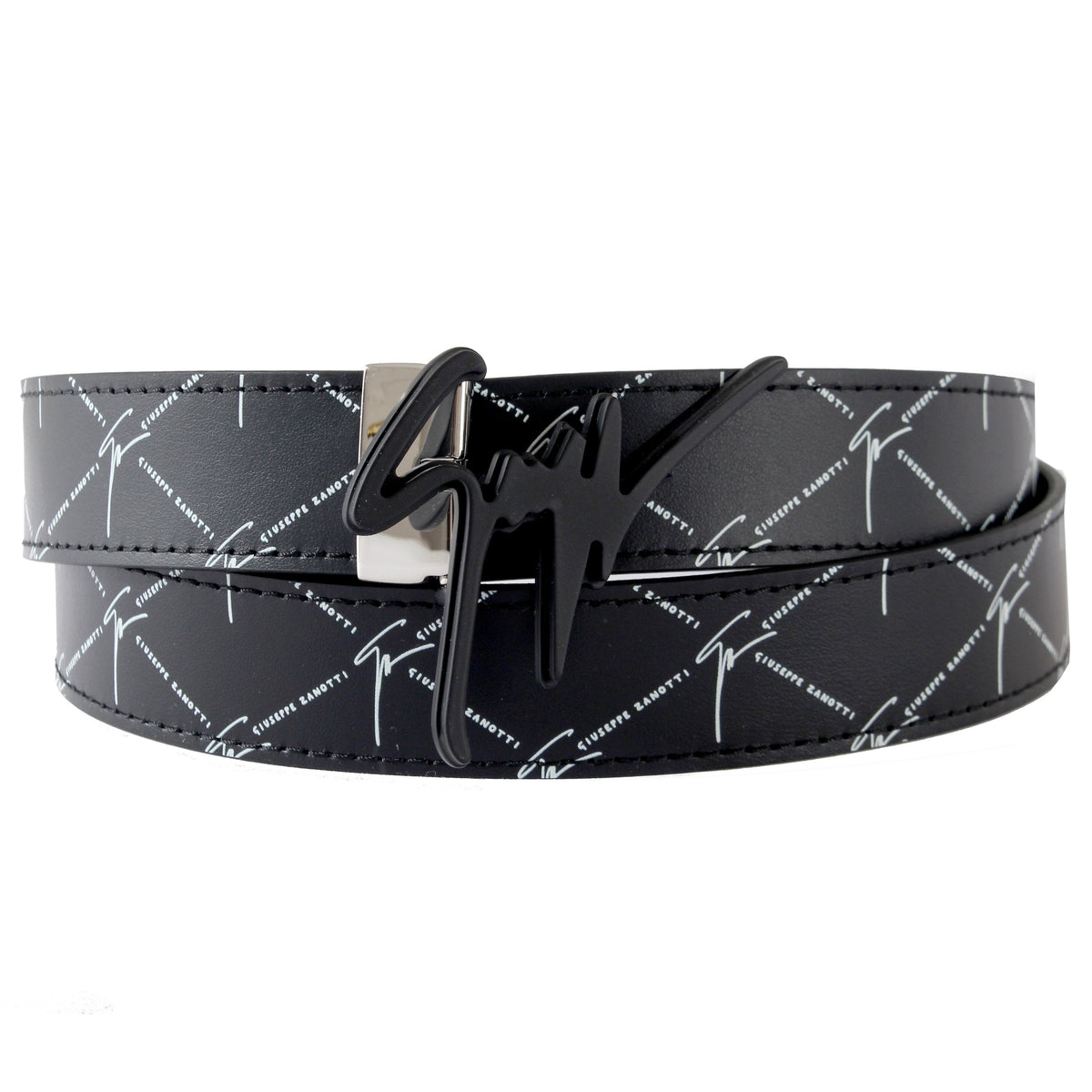 Giuseppe Zanotti Logo Print Belt - Black