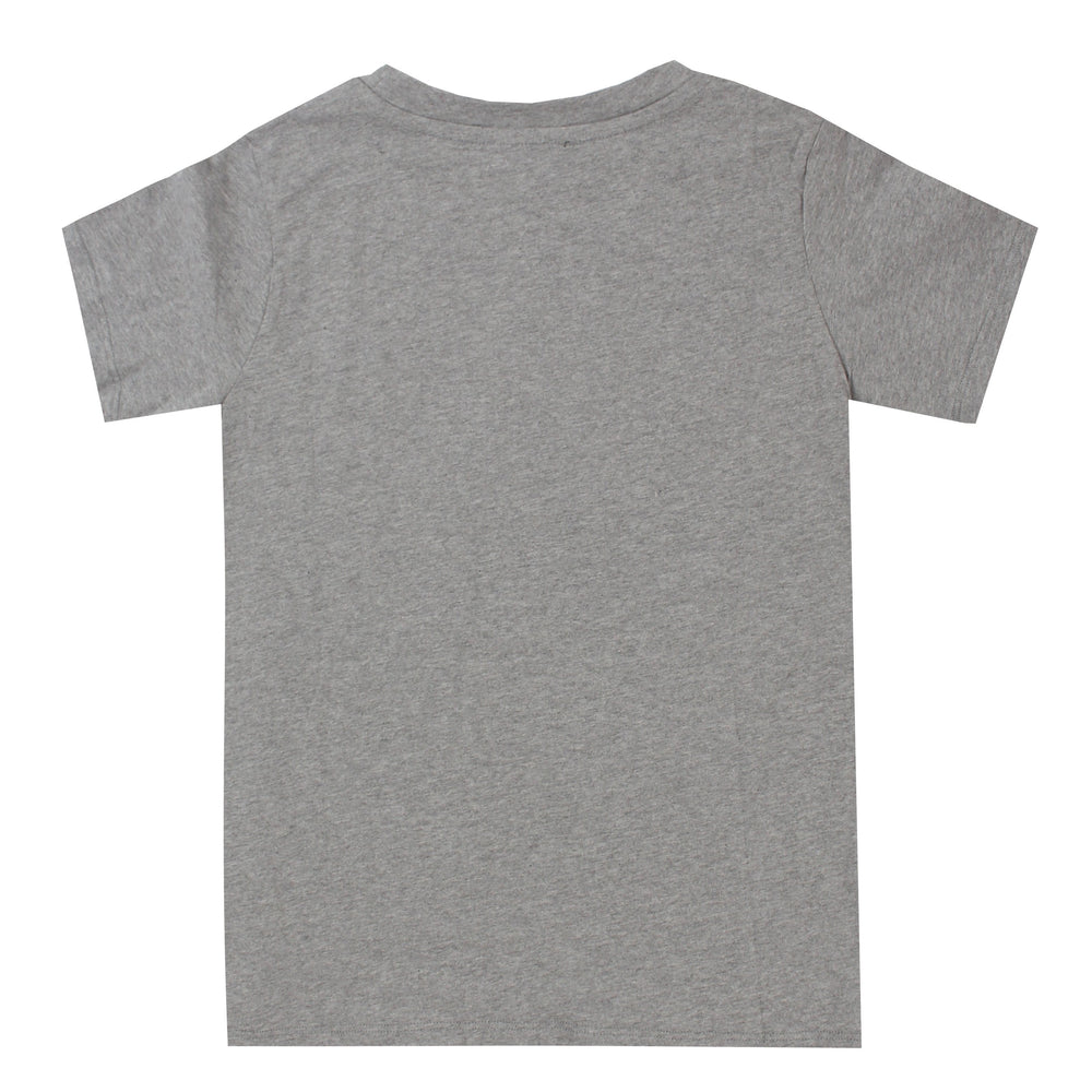 Tee With Embossed Suede Logo - Grey