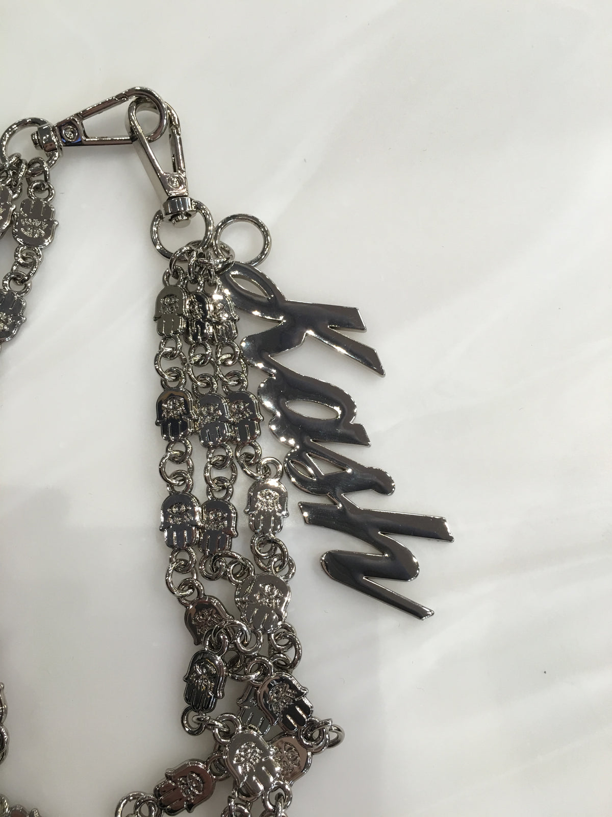 KASH Hamsa Wallet Chains 3Layers - Silver