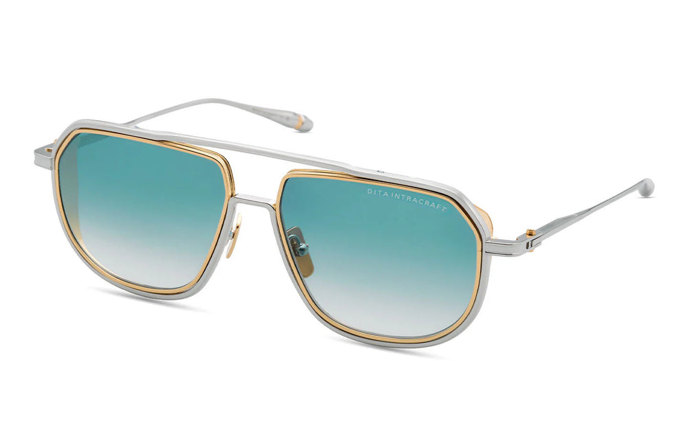 DITA INTRACRAFT// Silver Yellow gold w/Turquoise to Clear Gradient