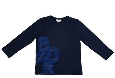 Hugo Boss boys long sleeve logo tee in navy – view 1 of 2