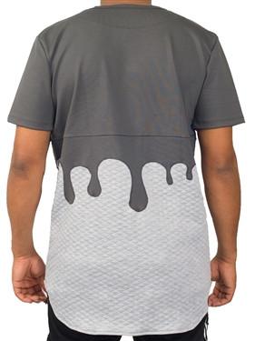 Kash Drip Quilt short sleeve tunic in grey – view 5 of 5