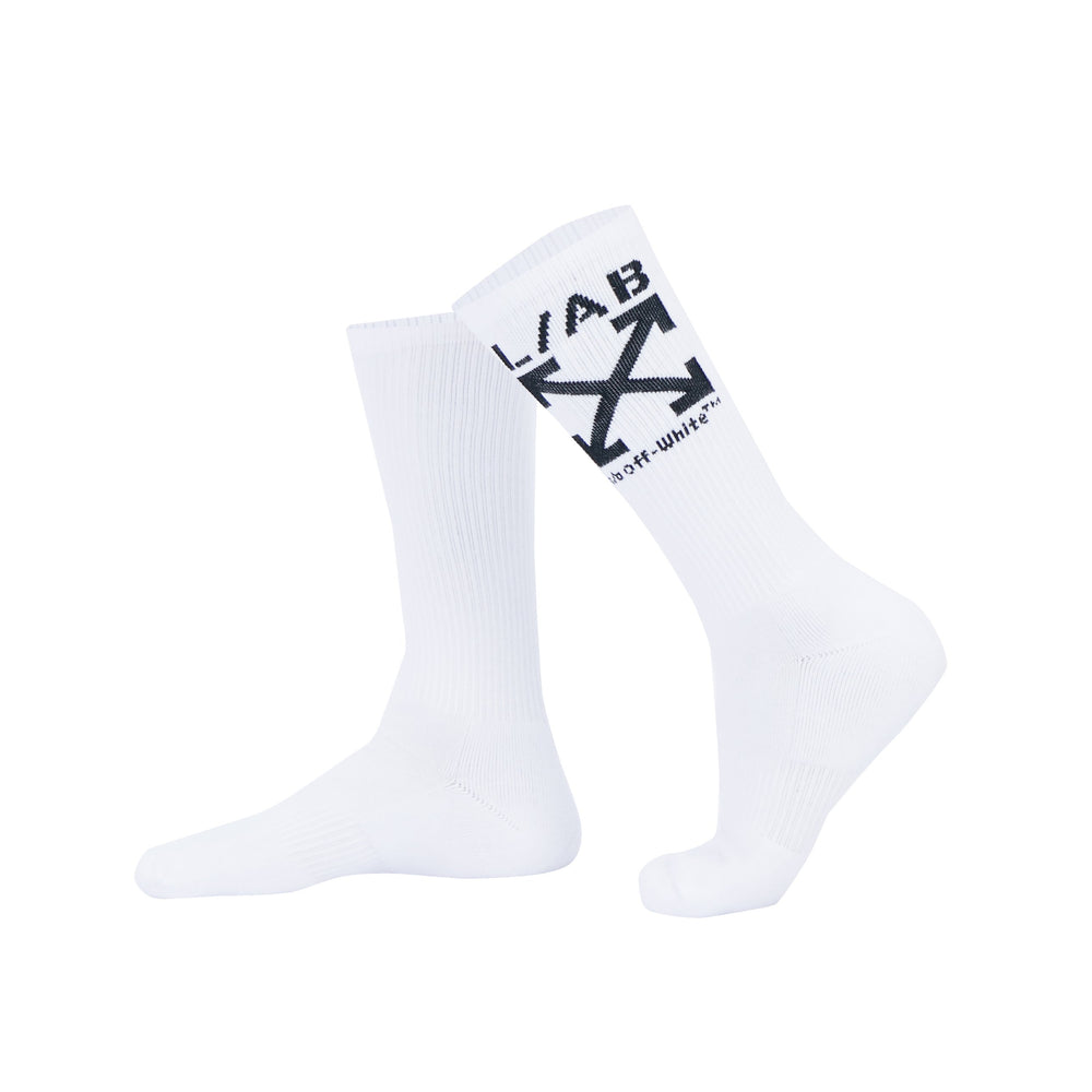 Off-White Clamp Arrows Mid Calf Crew Socks 3-Pack – White