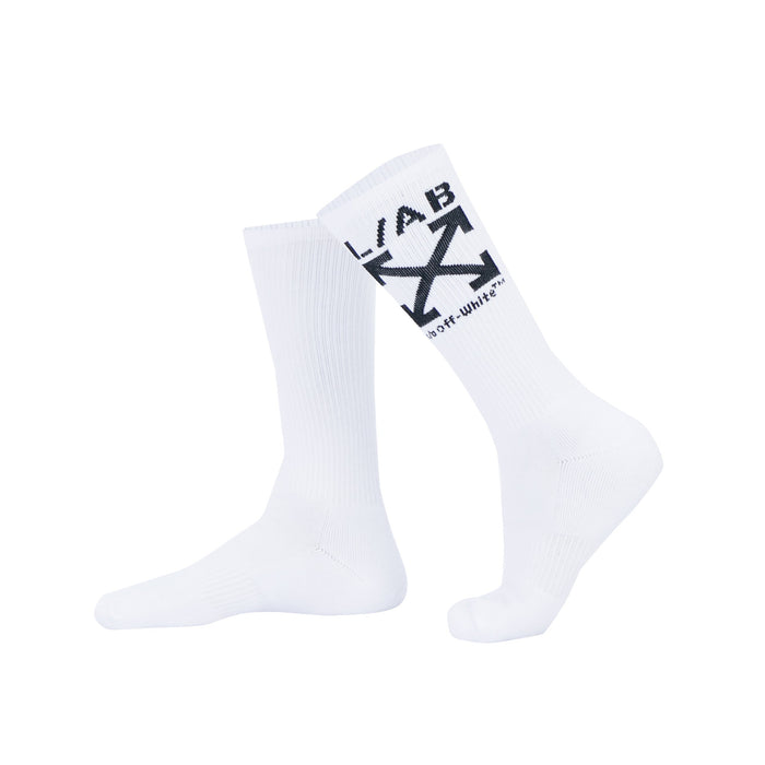 Off-White Clamp Arrows Mid Calf Crew Socks 3-Pack – White